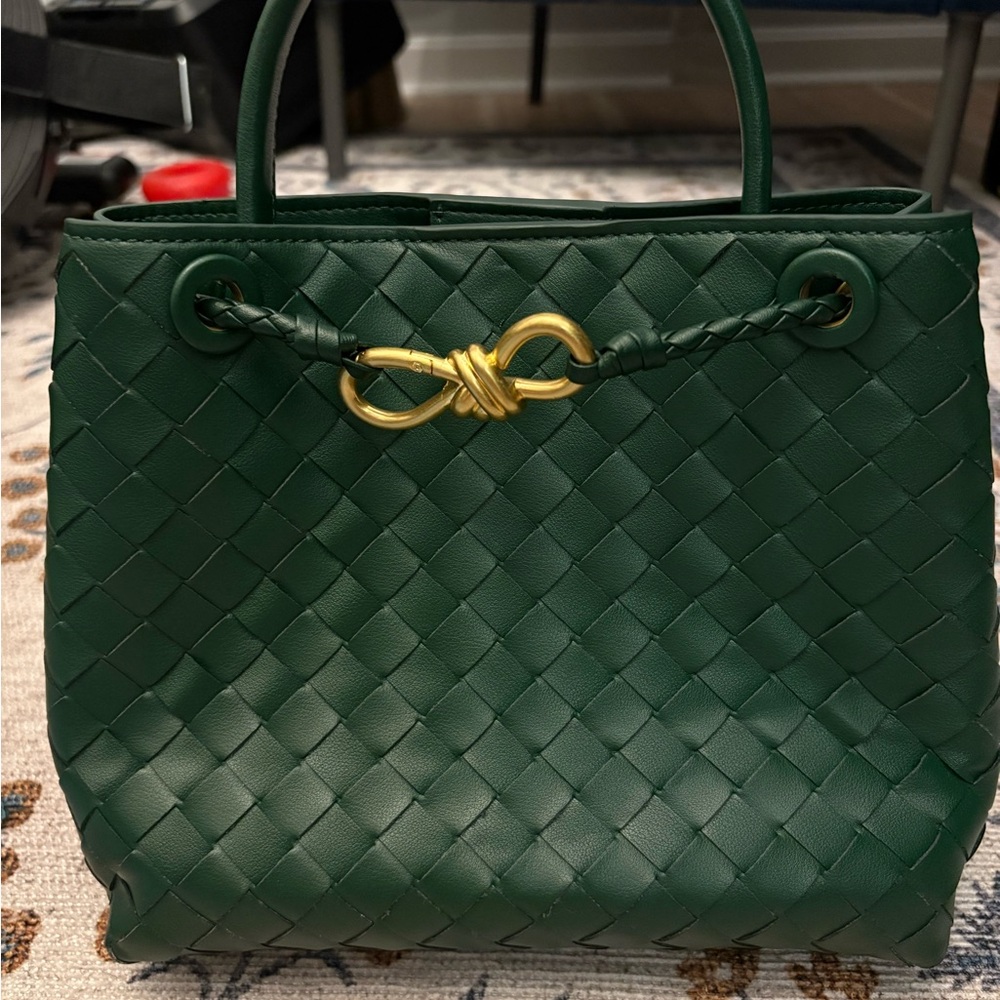Fred and Tiffany woven leather top handle shoulder bag hunter green - Picture 10 of 15